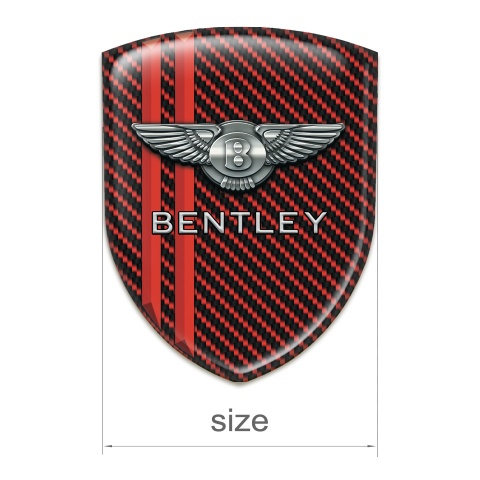 Bentley Domed Emblem Red Carbon Red Stripes Decoration 