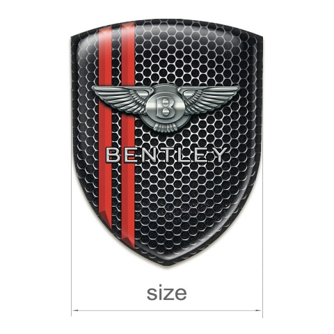 Bentley Silicone Emblem Perforated Steel Red Stripes Decoration 