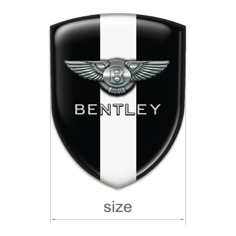 Bentley Resin Sticker Black With White Strip Base Stylish Logo 