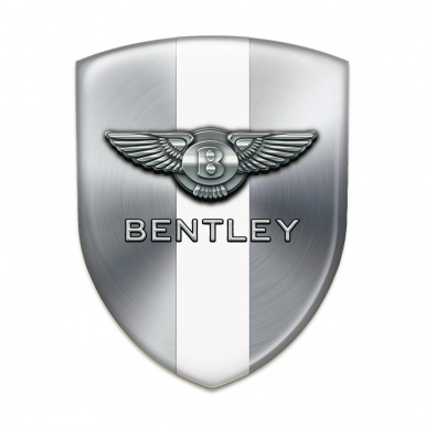 Bentley 3D Gel Emblem Silver With White Band Decoration 