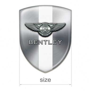 Bentley 3D Gel Emblem Silver With White Band Decoration 