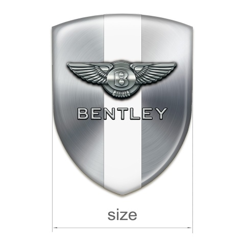 Bentley 3D Gel Emblem Silver With White Band Decoration 