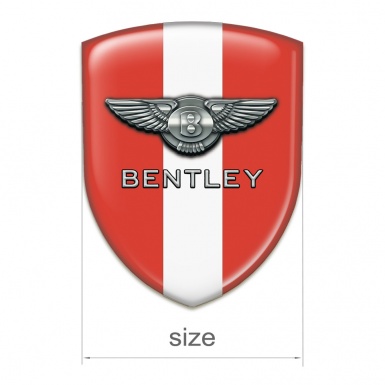 Bentley Emblem Interior Red with White Ribbon Decoration 