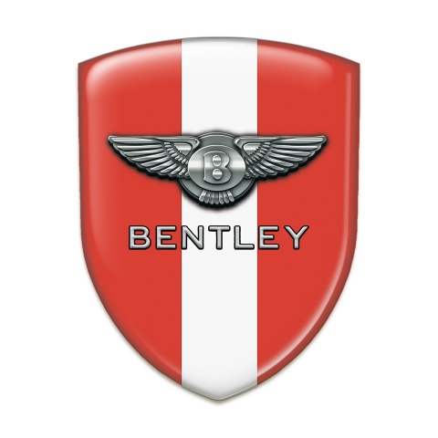 Bentley Emblem Interior Red with White Ribbon Decoration 