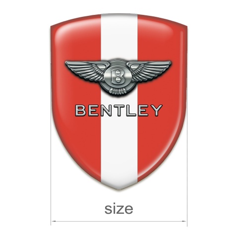 Bentley Emblem Interior Red with White Ribbon Decoration 