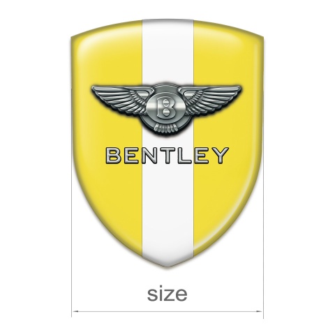 Bentley Car Accessories Badge Yellow with White Ribbon Decoration 
