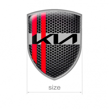 Kia Shield Silicone Emblem New Logo Red Line