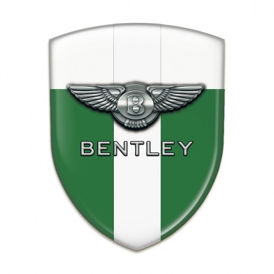 Bentley Self Adhesive Car logo Emblem Green White Base Chrome Logo 