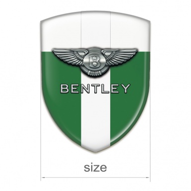 Bentley Self Adhesive Car logo Emblem Green White Base Chrome Logo 