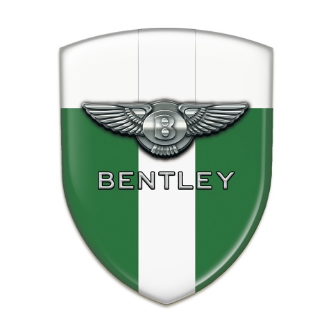 Bentley Self Adhesive Car logo Emblem Green White Base Chrome Logo 