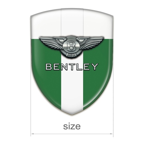 Bentley Self Adhesive Car logo Emblem Green White Base Chrome Logo 