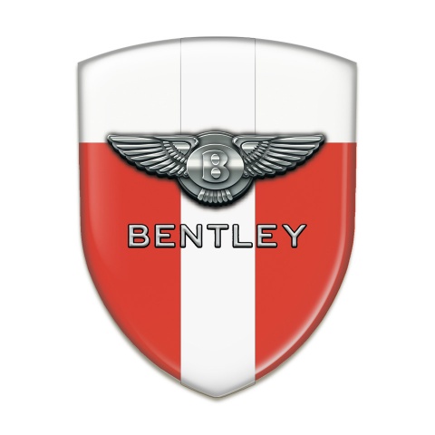 Bentley Car Interior Badge Red White base Chrome Logo 