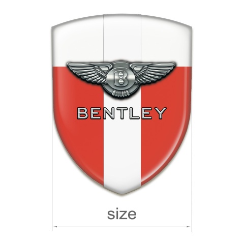 Bentley Car Interior Badge Red White base Chrome Logo 