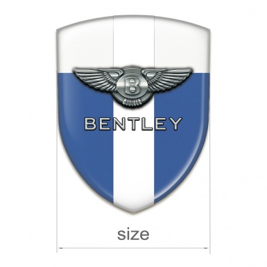 Bentley Silicone Car Decal Badge Blue White Background Chrome Logo 