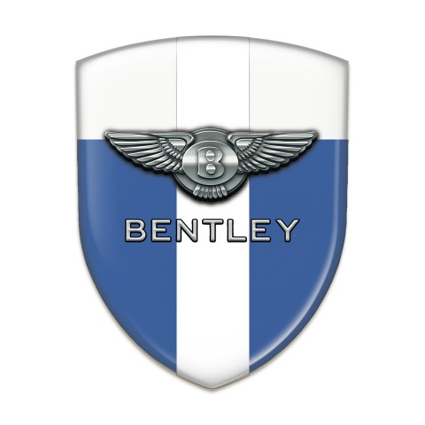 Bentley Silicone Car Decal Badge Blue White Background Chrome Logo 