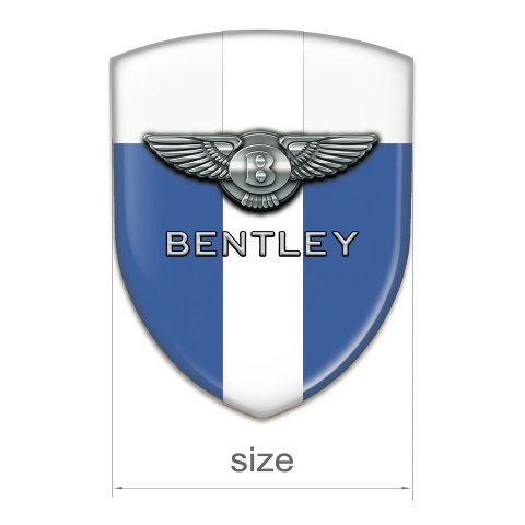 Bentley Silicone Car Decal Badge Blue White Background Chrome Logo 