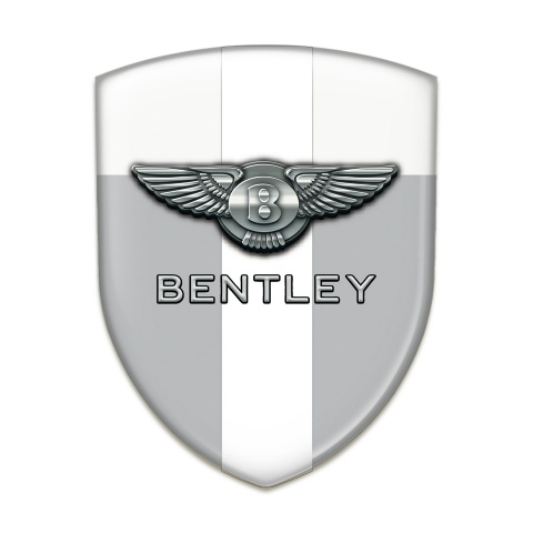 Bentley Silicone Badge Gray White Background Chrome Logo 