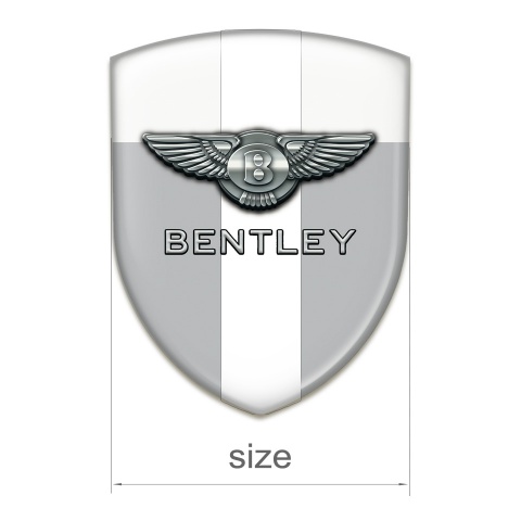 Bentley Silicone Badge Gray White Background Chrome Logo 