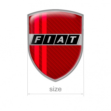 Fiat Shield Silicone Emblem Red Carbon