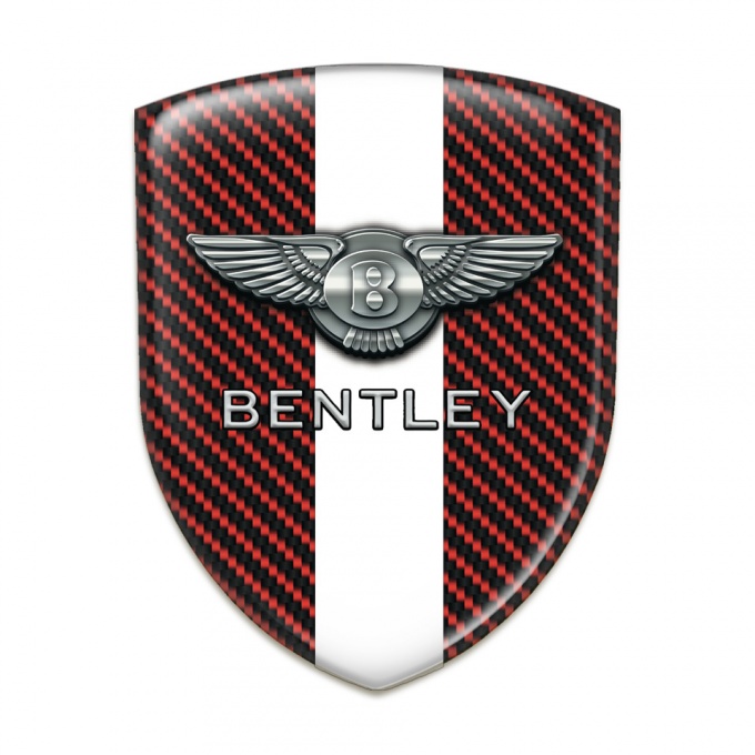 Bentley Resin Sticker Red Carbon White Band Decoration 