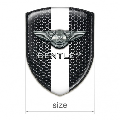 Bentley 3D Gel Emblem Perforated Steel With White Band Decoration 