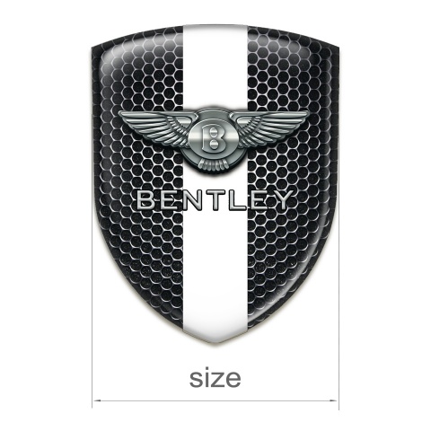 Bentley 3D Gel Emblem Perforated Steel With White Band Decoration 