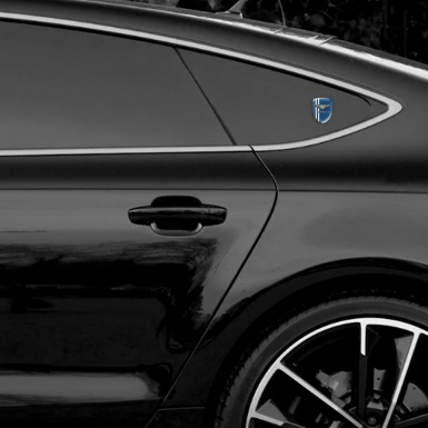 Bentley Car Accessories Badge Navy Blue carbon with White Stripes variant 