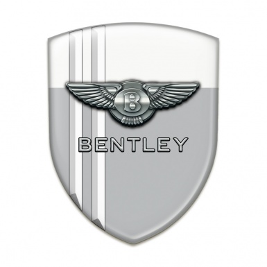 Bentley Self Adhesive Car logo Emblem Gray White print With White Lines Variant 