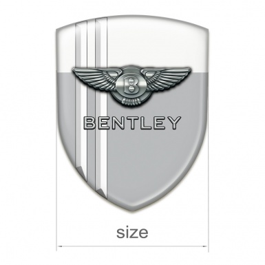 Bentley Self Adhesive Car logo Emblem Gray White print With White Lines Variant 