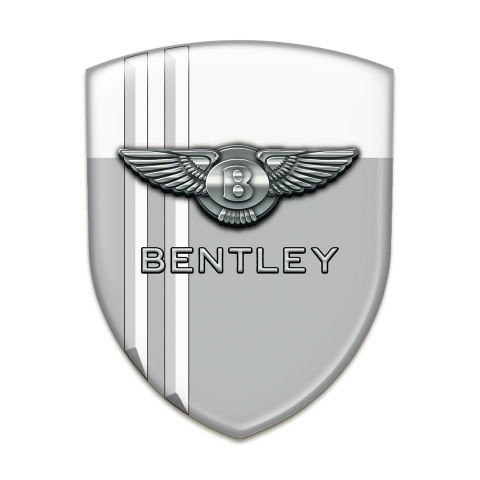 Bentley Self Adhesive Car logo Emblem Gray White print With White Lines Variant 