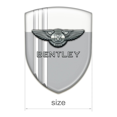 Bentley Self Adhesive Car logo Emblem Gray White print With White Lines Variant 