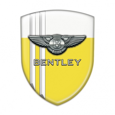 Bentley Car Interior Badge Yellow White with White Lines Variant 
