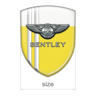 Bentley Car Interior Badge Yellow White with White Lines Variant 