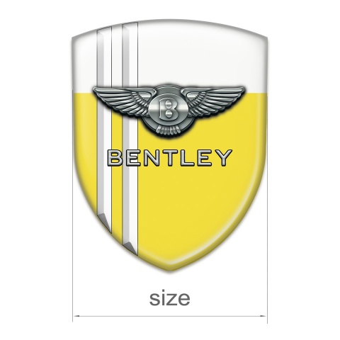 Bentley Car Interior Badge Yellow White with White Lines Variant 