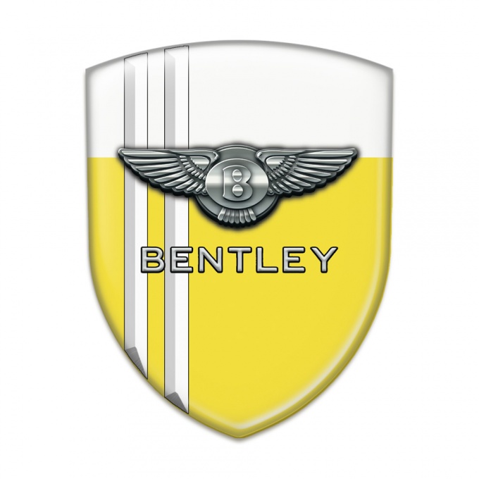 Bentley Car Interior Badge Yellow White with White Lines Variant 