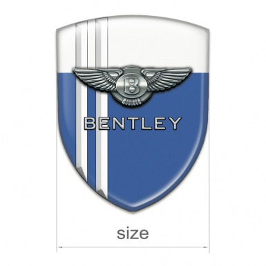 Bentley Silicone Badge Blue White with White Lines Variant 