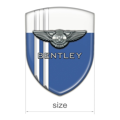 Bentley Silicone Badge Blue White with White Lines Variant 