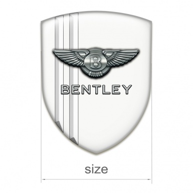 Bentley Emblem Badge Logo White Model with Chromed Logo 