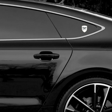 Bentley Emblem Badge Logo White Model with Chromed Logo 