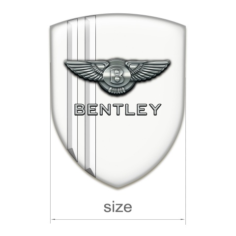 Bentley Emblem Badge Logo White Model with Chromed Logo 