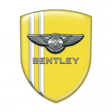 Bentley Logo Emblem Yellow with White Stripes Model 