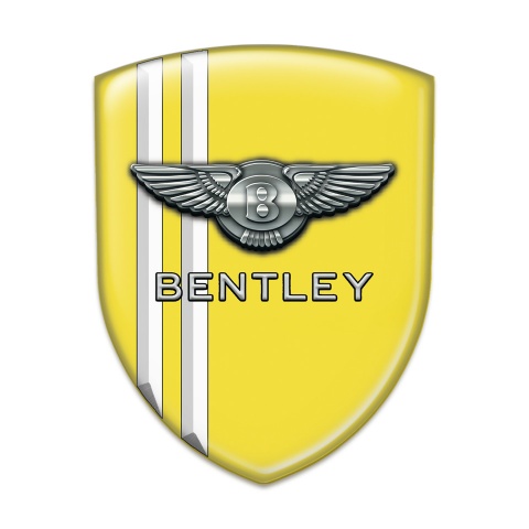 Bentley Logo Emblem Yellow with White Stripes Model 