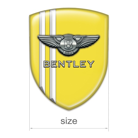 Bentley Logo Emblem Yellow with White Stripes Model 