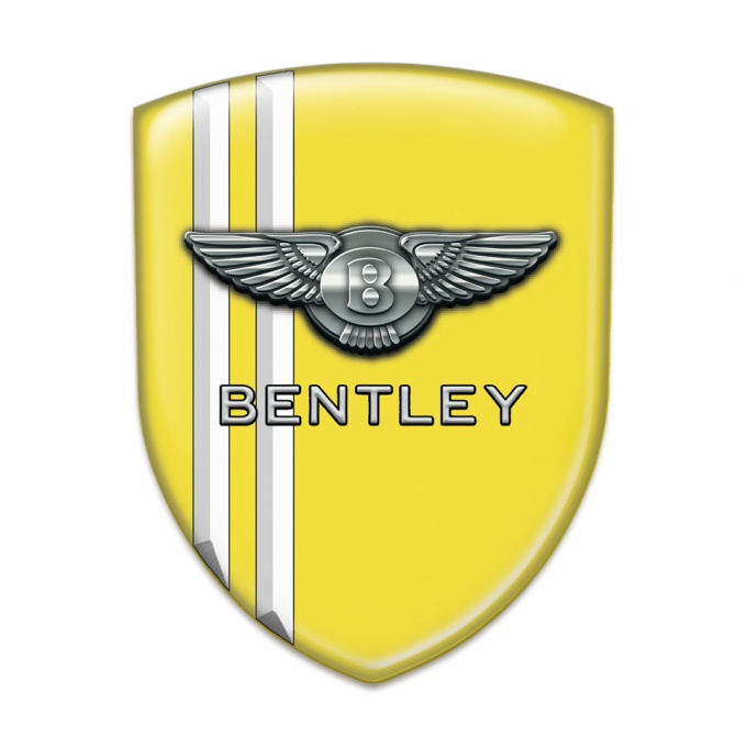 Bentley Logo Emblem Yellow with White Stripes Model 