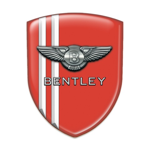 Bentley Self Adhesive Emblem Logo Red with White Lines Model 