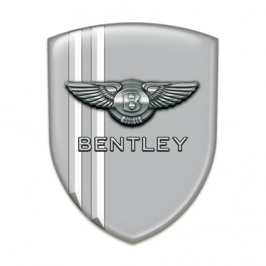 Bentley Domed Emblem Gray with White Lines Model 