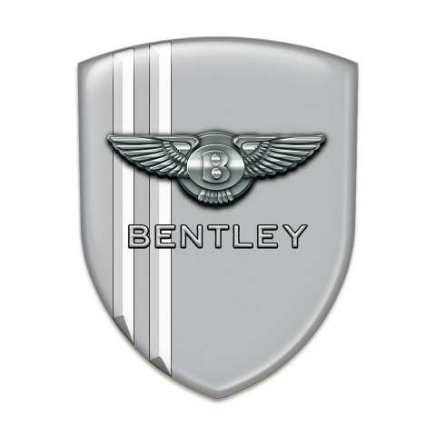 Bentley Domed Emblem Gray with White Lines Model 
