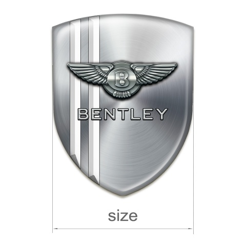 Bentley Self Adhesive Emblem Logo Silver with White Lines Model 