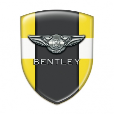 Bentley Silicone Car Decal Badge Yellow Base with White Band 