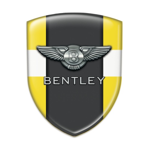 Bentley Silicone Car Decal Badge Yellow Base with White Band 